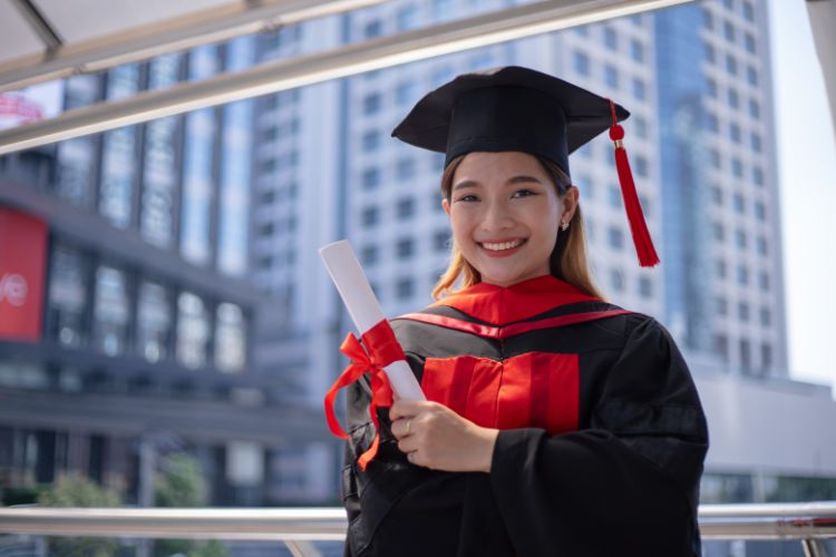 College graduate celebrating achievement