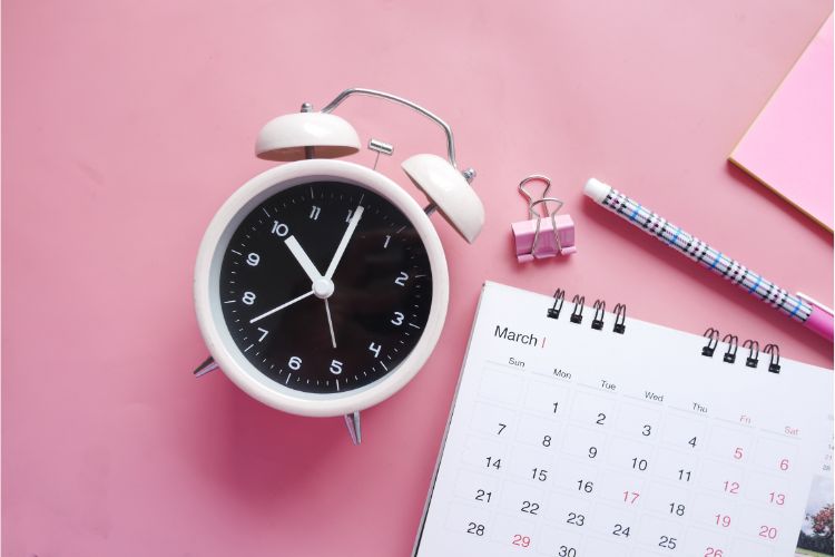 Calendar showcasing effective time management for college studies